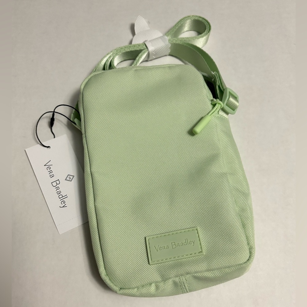 New! Vera Bradley Easy RFID Crossbody Bag Light Green